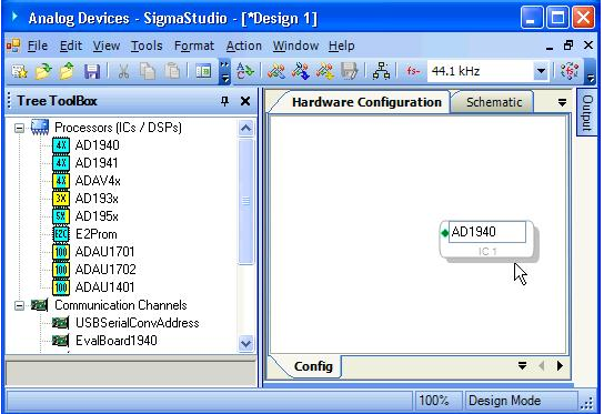 To insert a processor (IC/DSP) into your design: