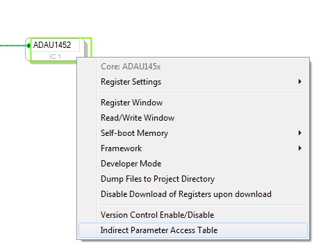 Indirect Parameter Access Table (IPAT) (ADAU146X, ADAU145X, ADAU144X)